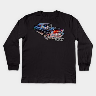 1957 Chevrolet Bel Air 2 Door Sedan Kids Long Sleeve T-Shirt